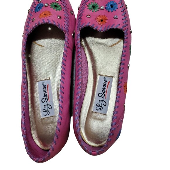 L J Simone Women Pink Ballet Barbie Flat Shoes 7 Festival Boho‎ Work Summer Y2K - Picture 8 of 8